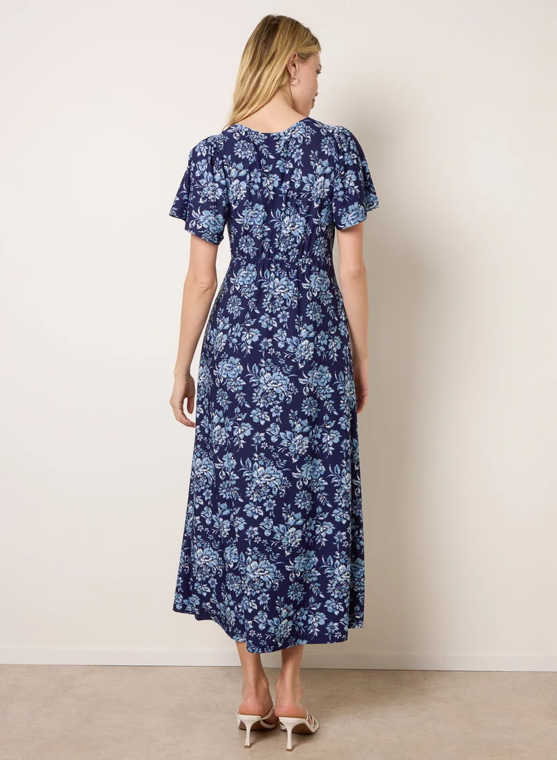 بلو فانيلا Floral Button Through Midi Dress